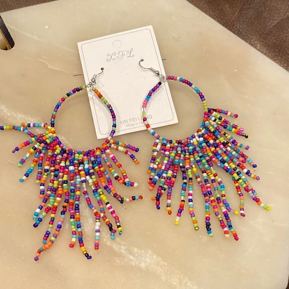 Beaded confetti earrings